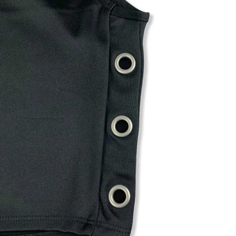 ZELOS Women's Black Grommet Tank-Top - Picture 3 of 7